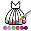 Glitter dress coloring and dra icon