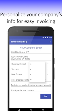 Simple Invoicing - Easy Mobile Invoices Free screenshots