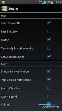 Location Alarm screenshots