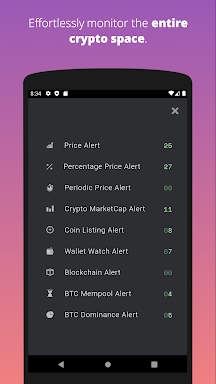 Cryptocurrency Alerting screenshots