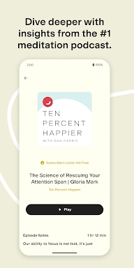 Ten Percent Happier Meditation screenshots