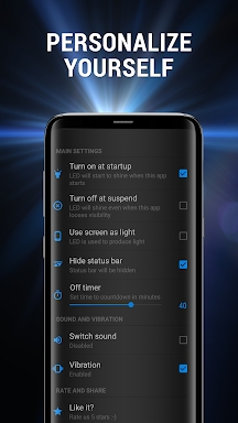 Bright flashlight phone screenshots