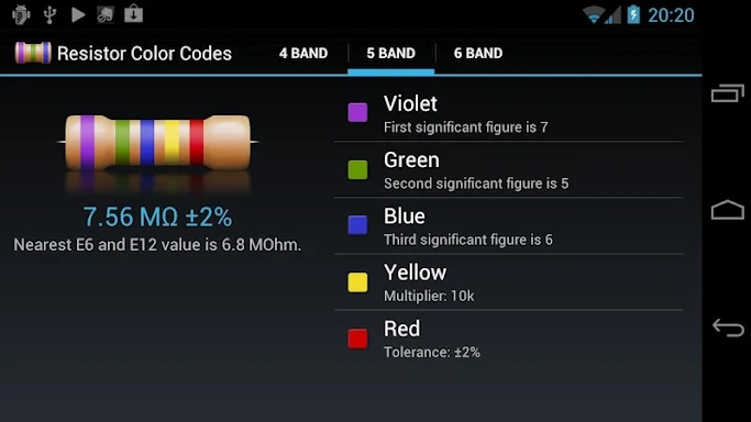 Resistor Color Codes screenshots