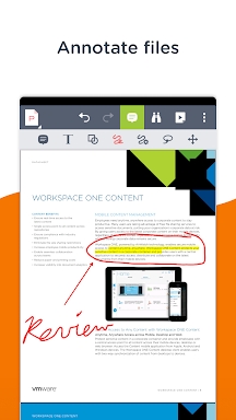 Content - Workspace ONE screenshots