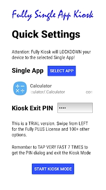 Fully Single App Kiosk screenshots