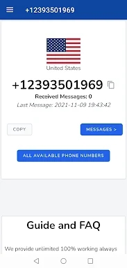 SMS Numbers Receive SMS Online screenshots