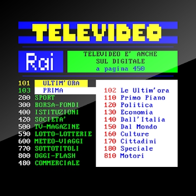 Televideo Teletext screenshots