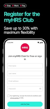 HRS: Stay, Work & Pay screenshots