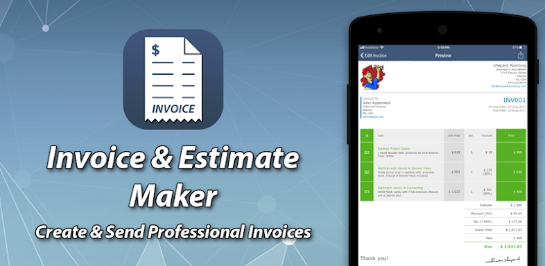 Invoice & Estimate Maker screenshots