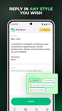 Friday: AI E-mail Assistant screenshots