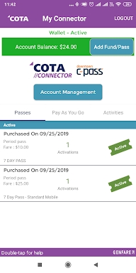 COTA Connector screenshots