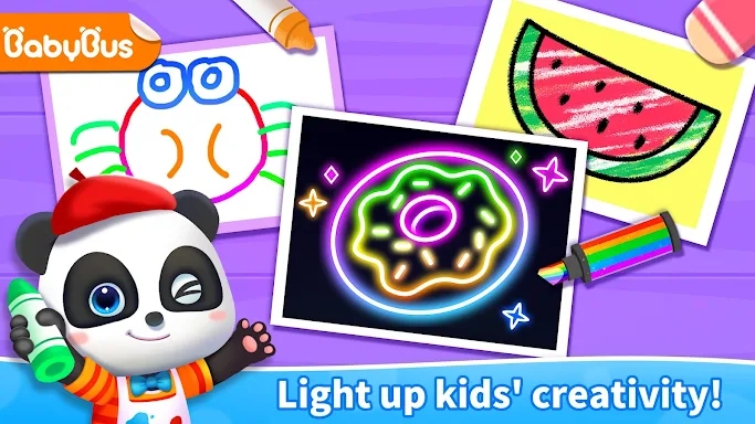 Baby Panda's Glow Doodle Game screenshots