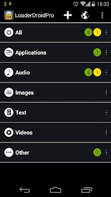 Loader Droid download manager screenshots