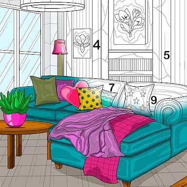 Interior Coloring By Numbers screenshots