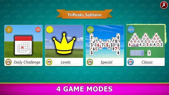 TriPeaks Solitaire Mobile screenshots
