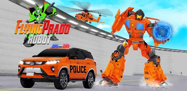 Flying Prado Car Robot Game screenshots