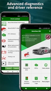 MotorData OBD ELM car scanner screenshots
