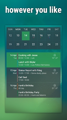 Event Flow Calendar Widget screenshots