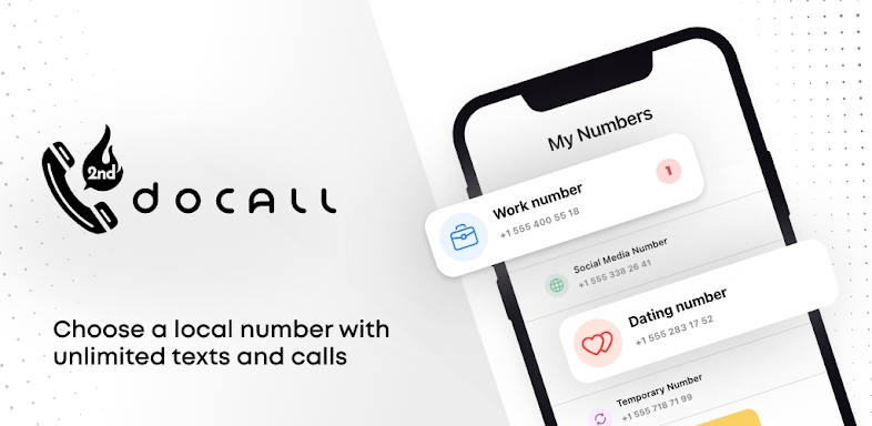 DoCall: Text + 2nd Number Call screenshots