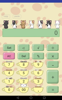 Calculator of cute cat screenshots