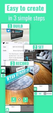 Captions for videos in AR, 3D Text on Video: ARTYS screenshots