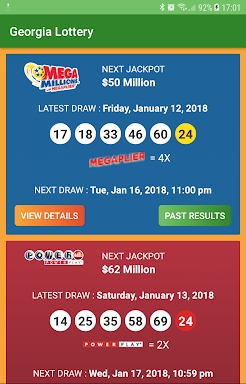 Georgia Lottery Results screenshots