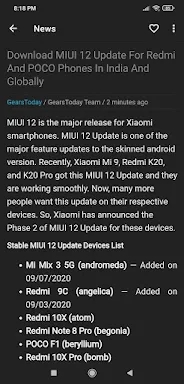 MIUI Updates screenshots