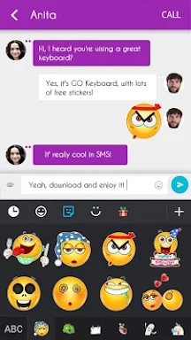 GO Keyboard Sticker Emoticon 2 screenshots