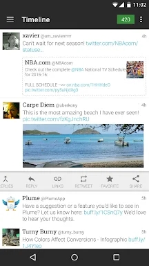 Plume for Twitter screenshots