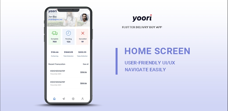 YOORI Delivery Boy App screenshots