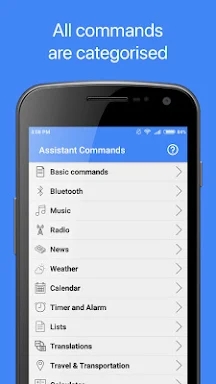 Commands for Google Assistant screenshots