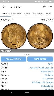 PCGS CoinFacts - U.S. Coin Val screenshots