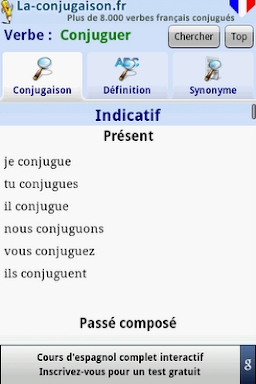 French verbs conjugation - Conjugator screenshots