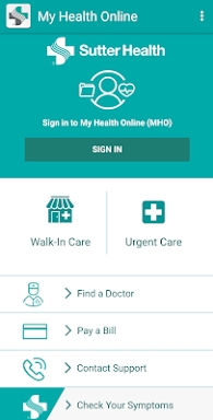 Sutter Health My Health Online screenshots