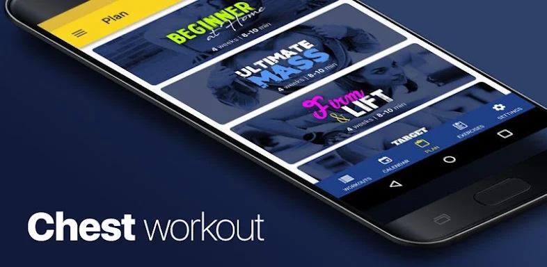 Chest workout plan screenshots