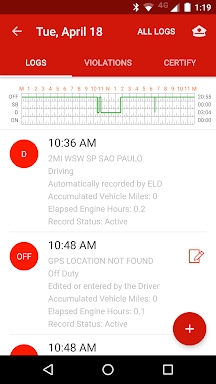 EZ-ELD Driver App screenshots