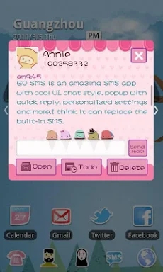 GO SMS Pro Pink Sweet theme screenshots