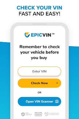 EpicVIN Vehicle History Report screenshots
