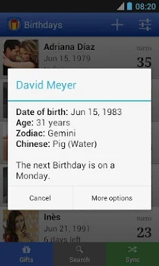 Birthdays: Reminder & calendar screenshots