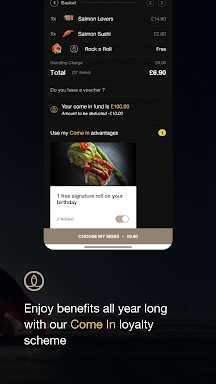 Sushi Shop, meal delivery screenshots