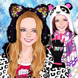 Winter time warm dress up game