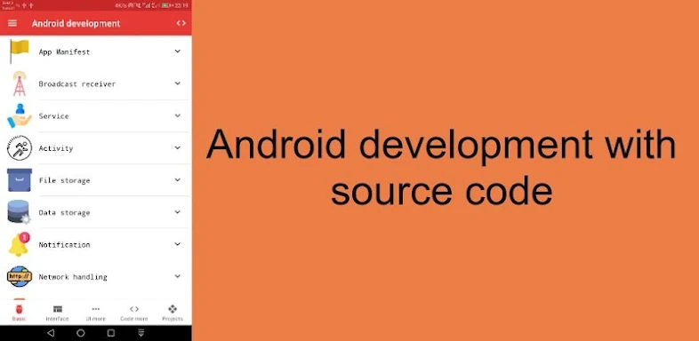 Android development with source code java screenshots
