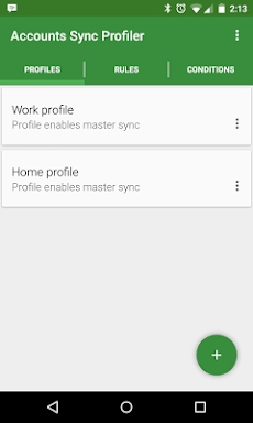 Accounts Sync Profiler screenshots