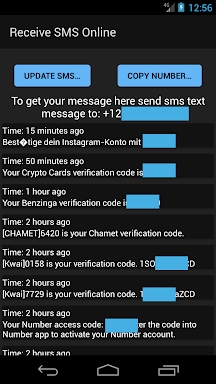 Receive SMS Online screenshots