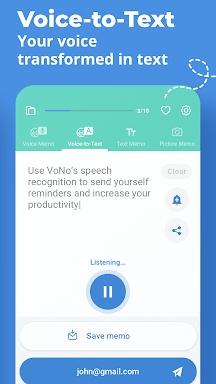 Voice Memos, SpeechNotes, VoNo screenshots