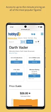 hobbyDB Vision screenshots
