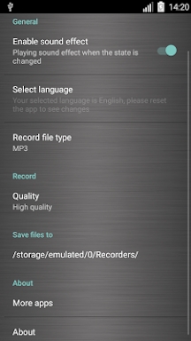 Voice recorder screenshots