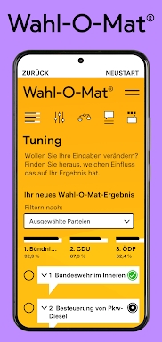 Wahl-O-Mat screenshots
