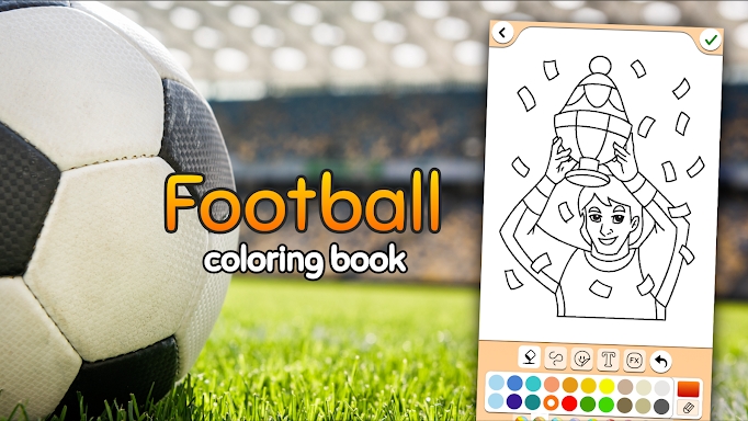Football coloring book game screenshots
