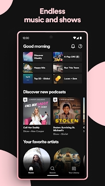 Spotify: Music, Podcasts, Lit screenshots